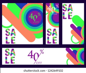 Colorful super sale and discount banner