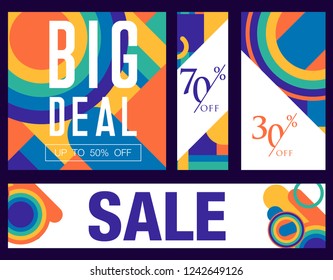 Colorful super sale and discount banner
