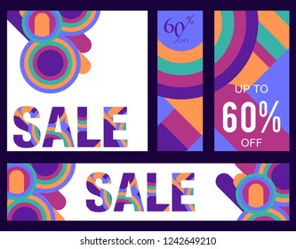 Colorful super sale and discount banner