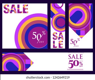 Colorful super sale and discount banner