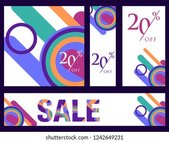 Colorful super sale and discount banner