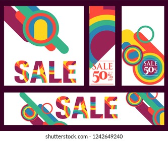 Colorful super sale and discount banner