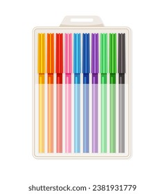 Colorful supply for painting concept. Bright markers for workshop. Equipment for creativity and art. Graphic element for website. Cartoon flat vector illustration isolated on white background