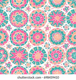 Colorful surface pattern design. Vector seamless texture can be used for fabric, wrapping paper, greeting cards, phone cases, stationery and gift products. 