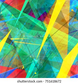 Colorful surface from triangles. Seamless texture. Abstract vector background for web page, banners backdrop, fabric, home decor, wrapping