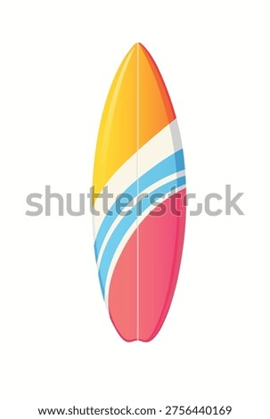 Colorful Surfboard Flat Illustration vector