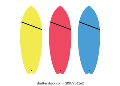 Colorful surfboards as vector graphics