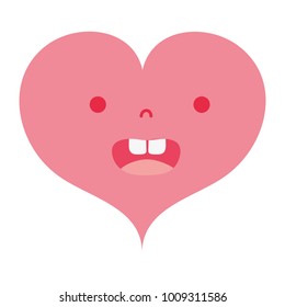 colorful surprised heart love kawaii cartoon