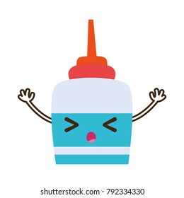 colorful surprised and tender glue object kawaii