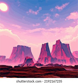 A colorful and surreal landscape