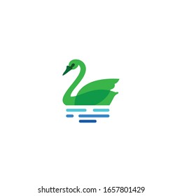 colorful swan logo design vector template