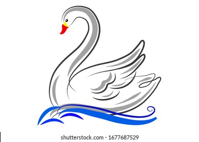 Colorful Swan logo Template vector illustration design