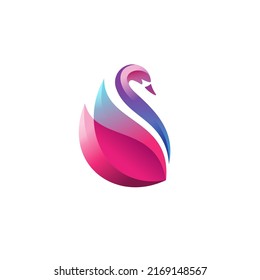 colorful swan logo vector illustration