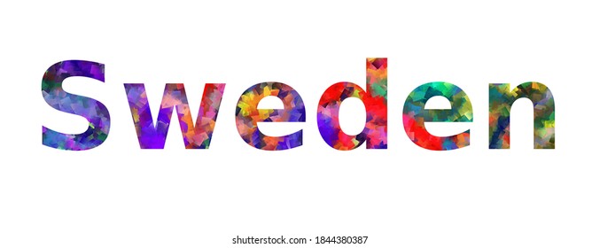 Colorful Sweden text vector design
