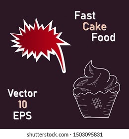 Colorful sweet cake , vector illustration.