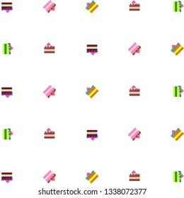 Colorful sweet cakes slices pieces, vector illustration.