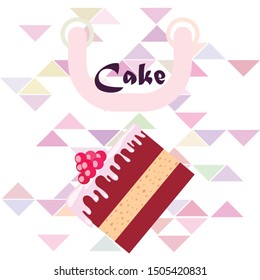 Colorful sweet cakes slices pieces vector illustration.