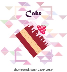 Colorful sweet cakes slices pieces vector illustration.