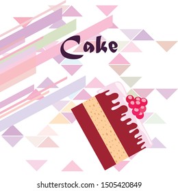 Colorful sweet cakes slices pieces vector illustration.