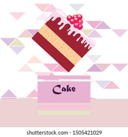 Colorful sweet cakes slices pieces vector illustration.