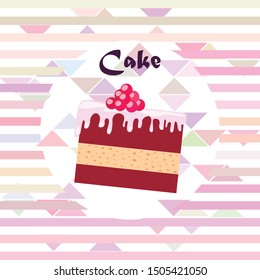 Colorful sweet cakes slices pieces vector illustration.