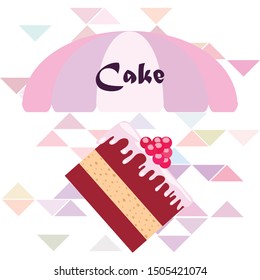 Colorful sweet cakes slices pieces vector illustration.