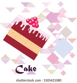 Colorful sweet cakes slices pieces vector illustration.