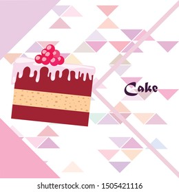 Colorful sweet cakes slices pieces vector illustration.