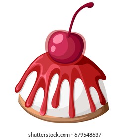 Colorful sweet cakes slices pieces isolated on white background. Set of cakes. Vector illustration Web site page and mobile app design vector element