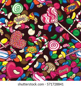 Colorful Sweet Candy Seamless Pattern