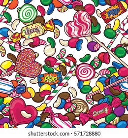 Colorful Sweet Candy Seamless Pattern