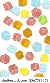 Colorful sweet candys issolated on white. Abstract background 