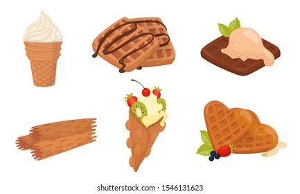 Colorful Sweet Dessert and Pastry Vector Set
