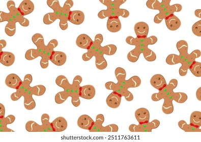 Colorful sweet gingerbreads vector background.