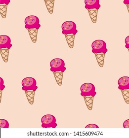 Colorful sweet ice cream doodle icons vector set