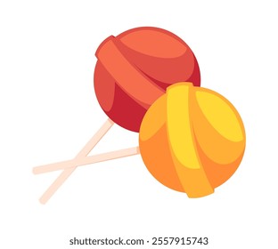 Colorful sweet lollipops vector illustration