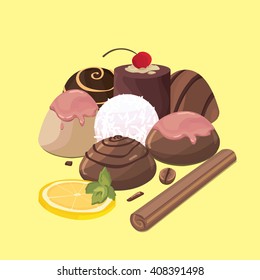 Colorful sweets icons set - candy