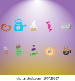 Colorful sweets  at light background