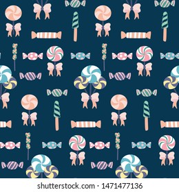 Colorful sweets in a seamless pattern design, that can be used on the web, or in print, for surface design