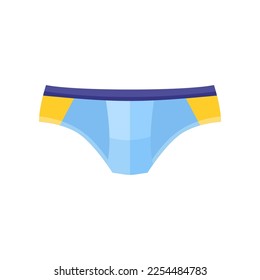 Colorful swim briefs vector illustration. Cartoon drawing of male swimwear or underpants isolated on white background. Summer, fashion concept
