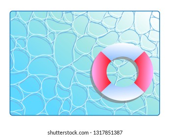 Colorful swim ring in swimming pool, Vector summer concept