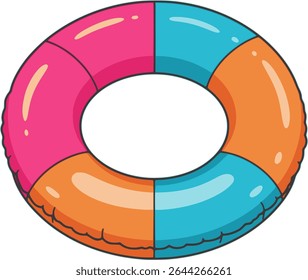 Ilustração colorida com tubo de natação (형형색색의 튜브 일러스트)