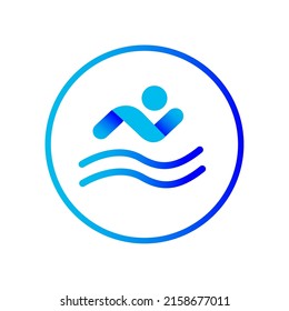 Colorful swimming icon vector template isolated on white background.
