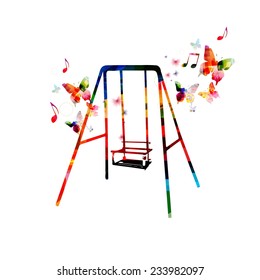 Colorful swing design with butterflies