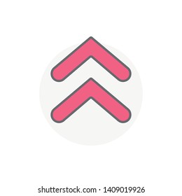 Colorful Swipe vector icon isolated on white background. Arrow up symbol modern, simple, vector, icon for website design, mobile app, ui. Vector Illustration.