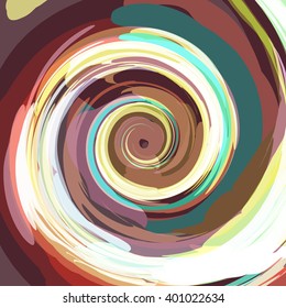 Colorful swirl background in vector. Color paint artistic illustration in motion