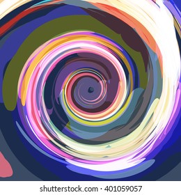 Colorful swirl background in vector. Color paint artistic illustration in motion