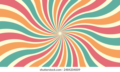 A colorful swirl with a bright yellow center. The colors are bright and vibrant, creating a sense of energy and excitement. The spiral shape of the design adds to the dynamic feel of the image