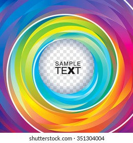 Colorful swirl circle background.