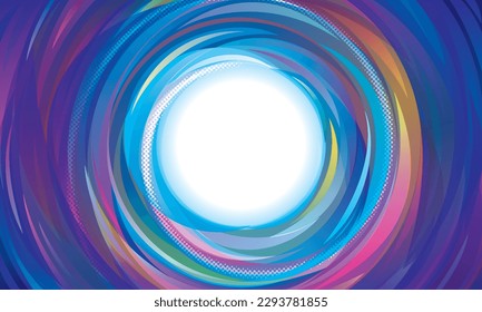 Colorful swirl circle round frame abstract background.